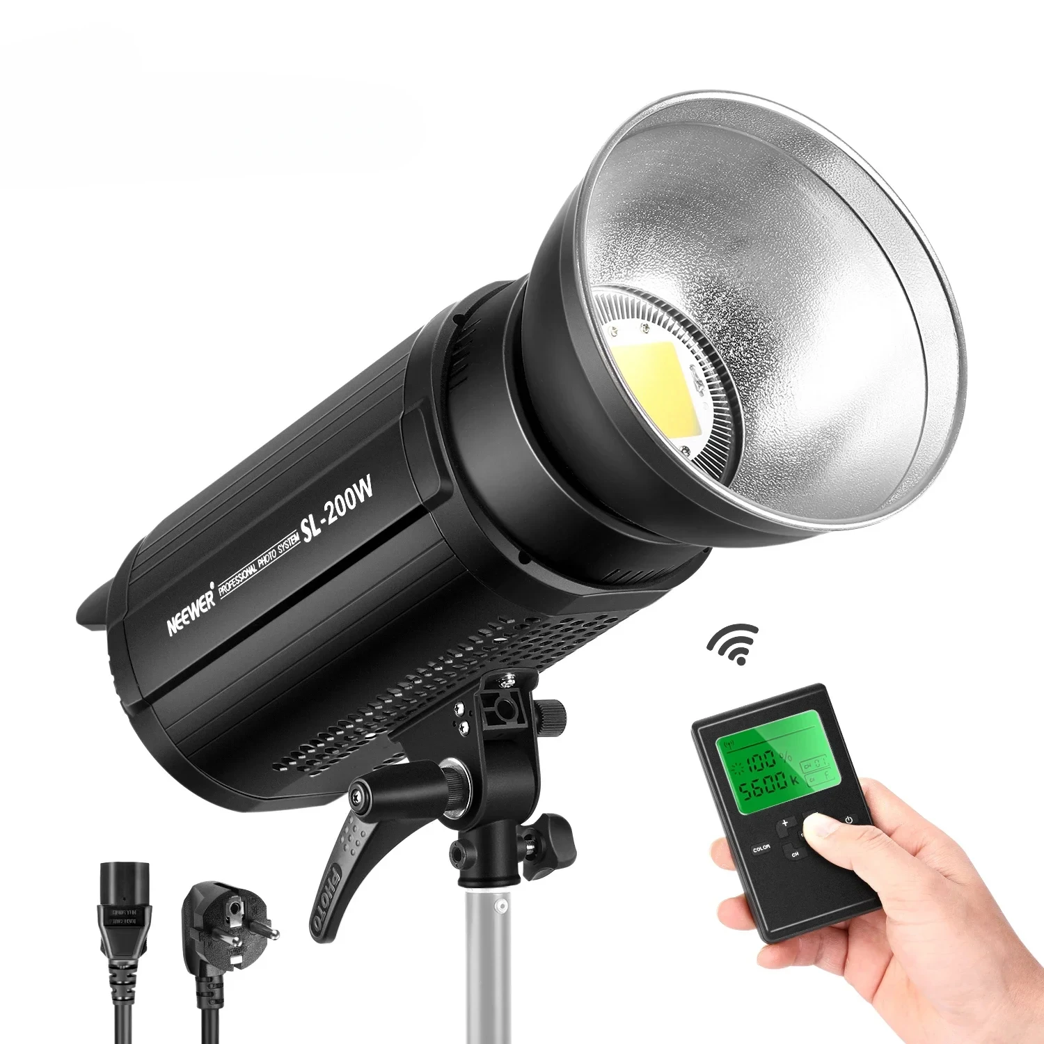 Neewer 200Ws Dimmable LED Video Light, 5600K Daylight Balanced Video Light,21000LM Continuous Lamp with Bowens Mount for YouTube