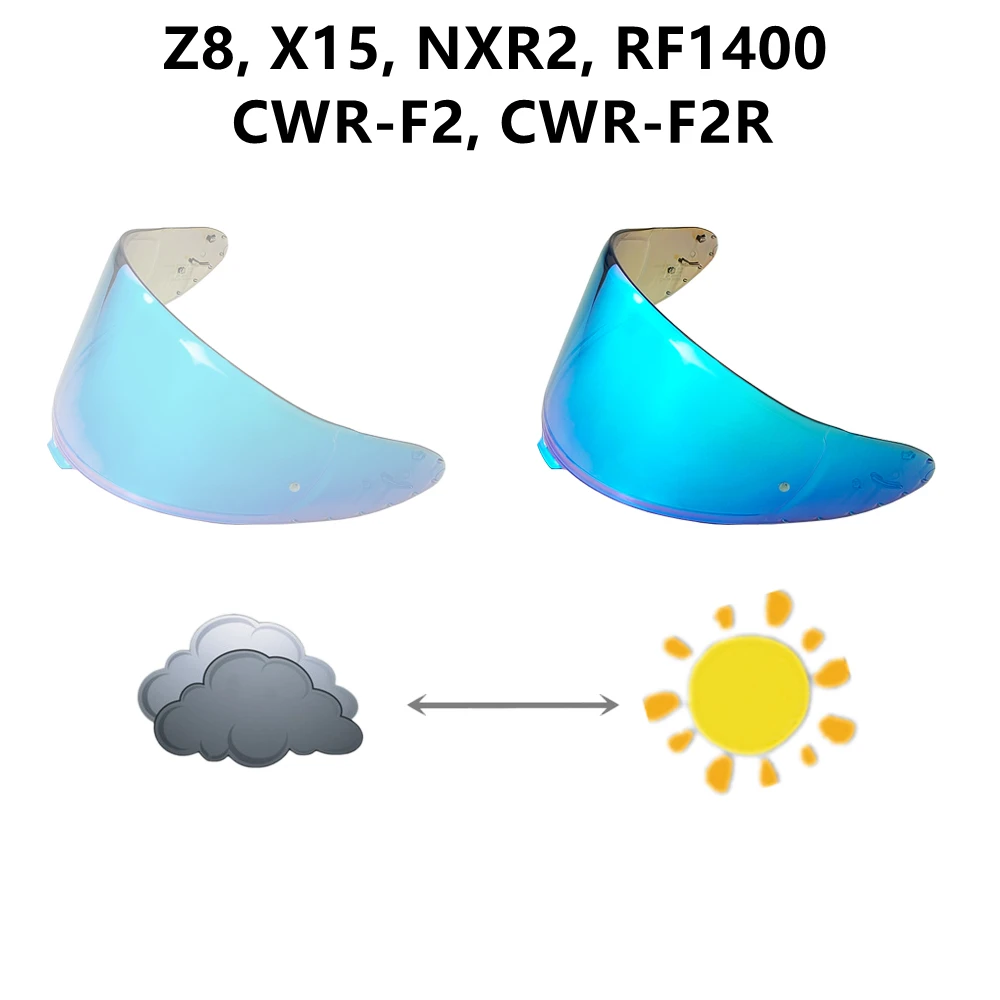 Visor Fotochromic RF1400 untuk Helm SHOEI Z8 X15 CWR-F2R NXR2 X-SPR PRO CWR-F2 Pengganti Pelindung Wajah Sepeda Motor Lensa Anti UV
