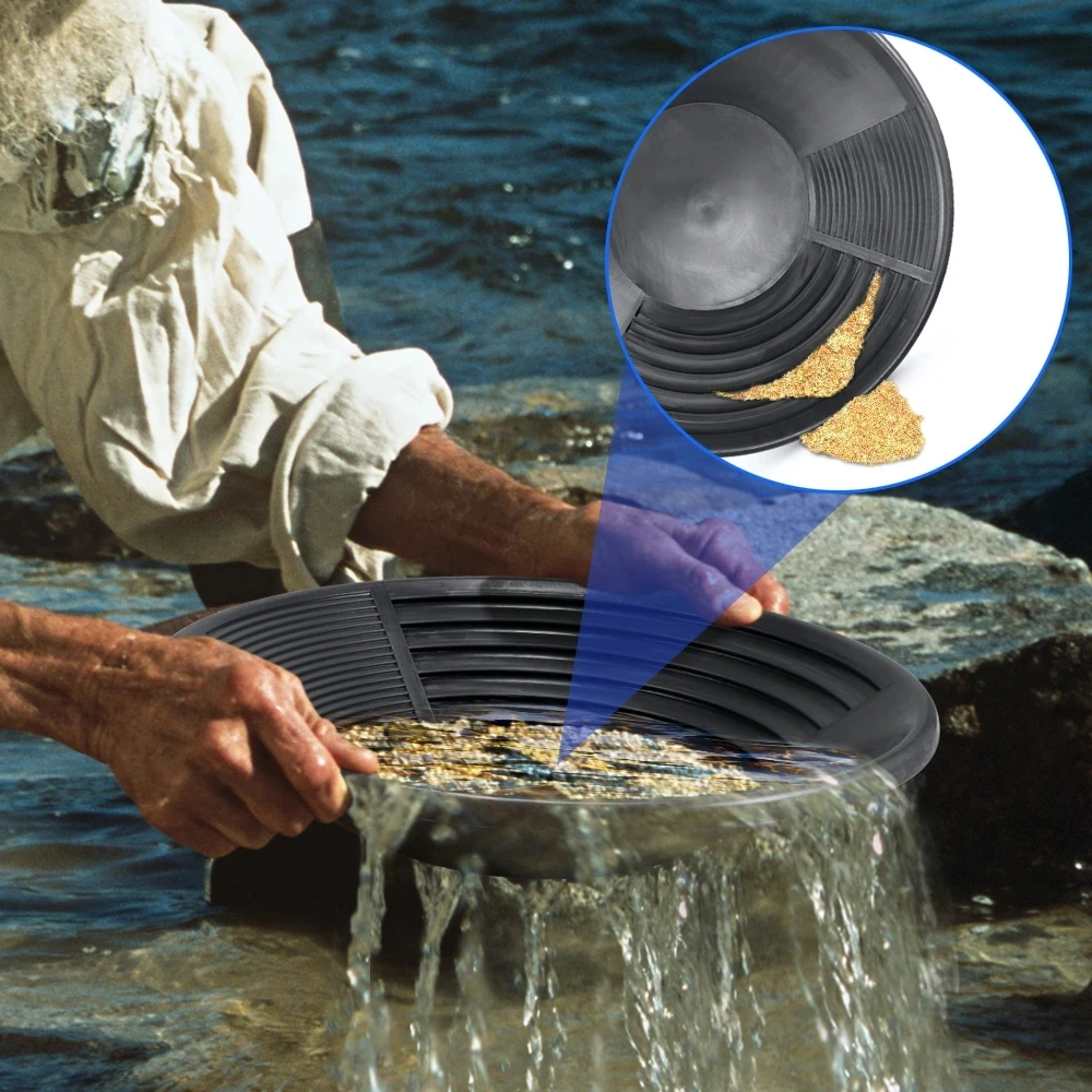 15 Inch Plastic Wash Gold Pan Basin Nugget Mining Dredging Prospecting for Sand Gold Mining Manual Wash Gold Panning Equipment