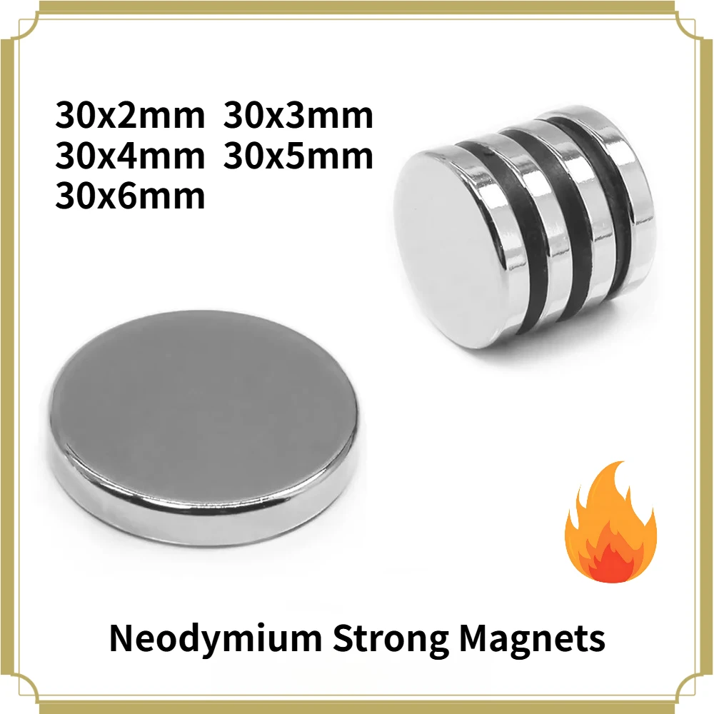 30x5mm Neodymium Disc Powerful Strong Magnetic Magnet 30*3 Strong Round Magnets For Fridge DIY 30*2 30x4 30x5