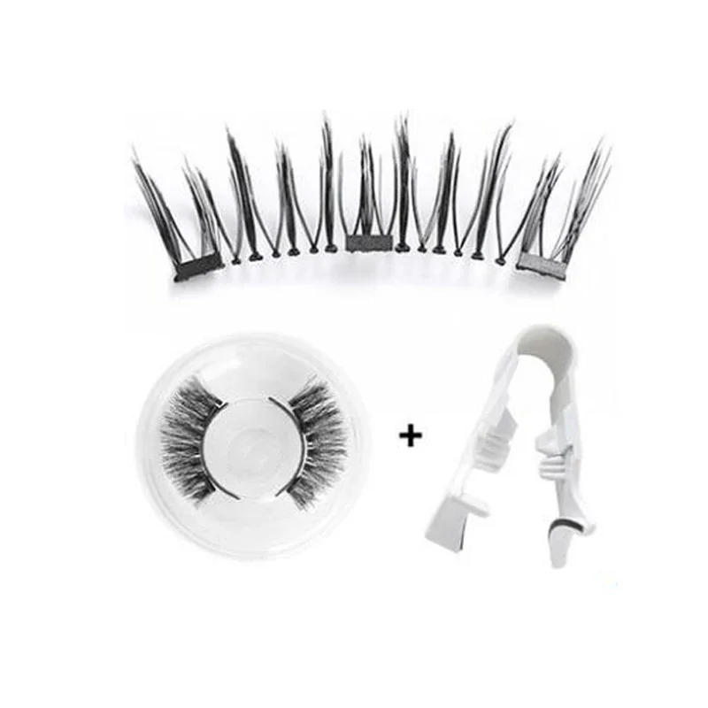 1 Pair Magnetic False Eyelashes 3D Makeup Eyelash Extension Tool Eyelash Tweezers Cosmetics Natural Mink Fake Lashes No Glue