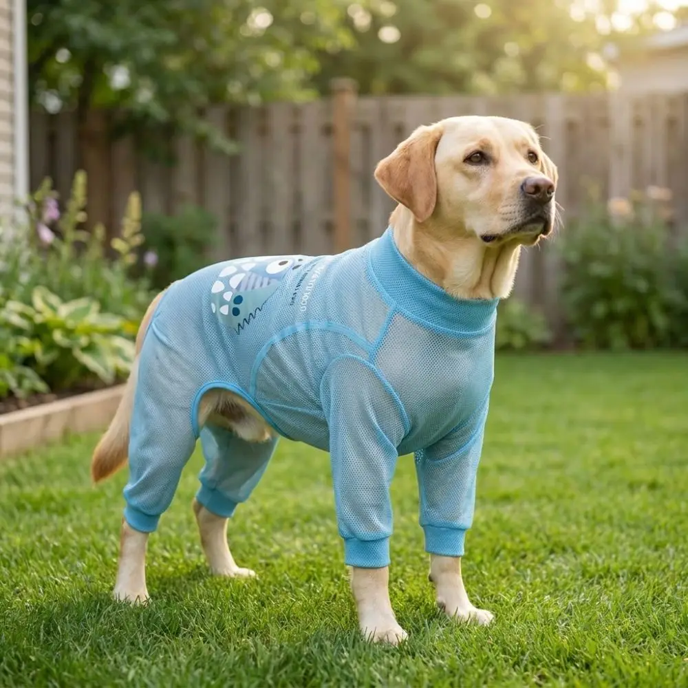 UV Protection Dog Sunscreen Clothes Thin Mesh Soft Fabric Dog Cooling Costume Quick Drying Anti-licking Pet Overalls Home Wear