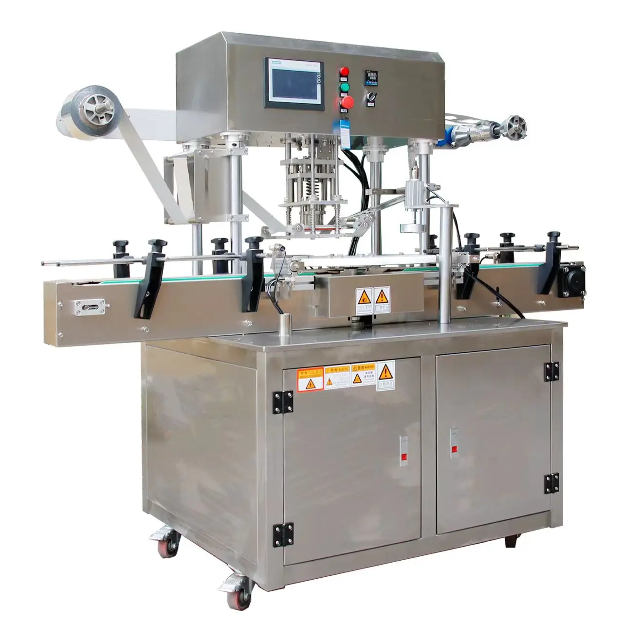 Automatic Plastic Roll Film Cup Sealing Machine For Milk Tea Water Juice Roll Film Aluminum Film Sealing Machine