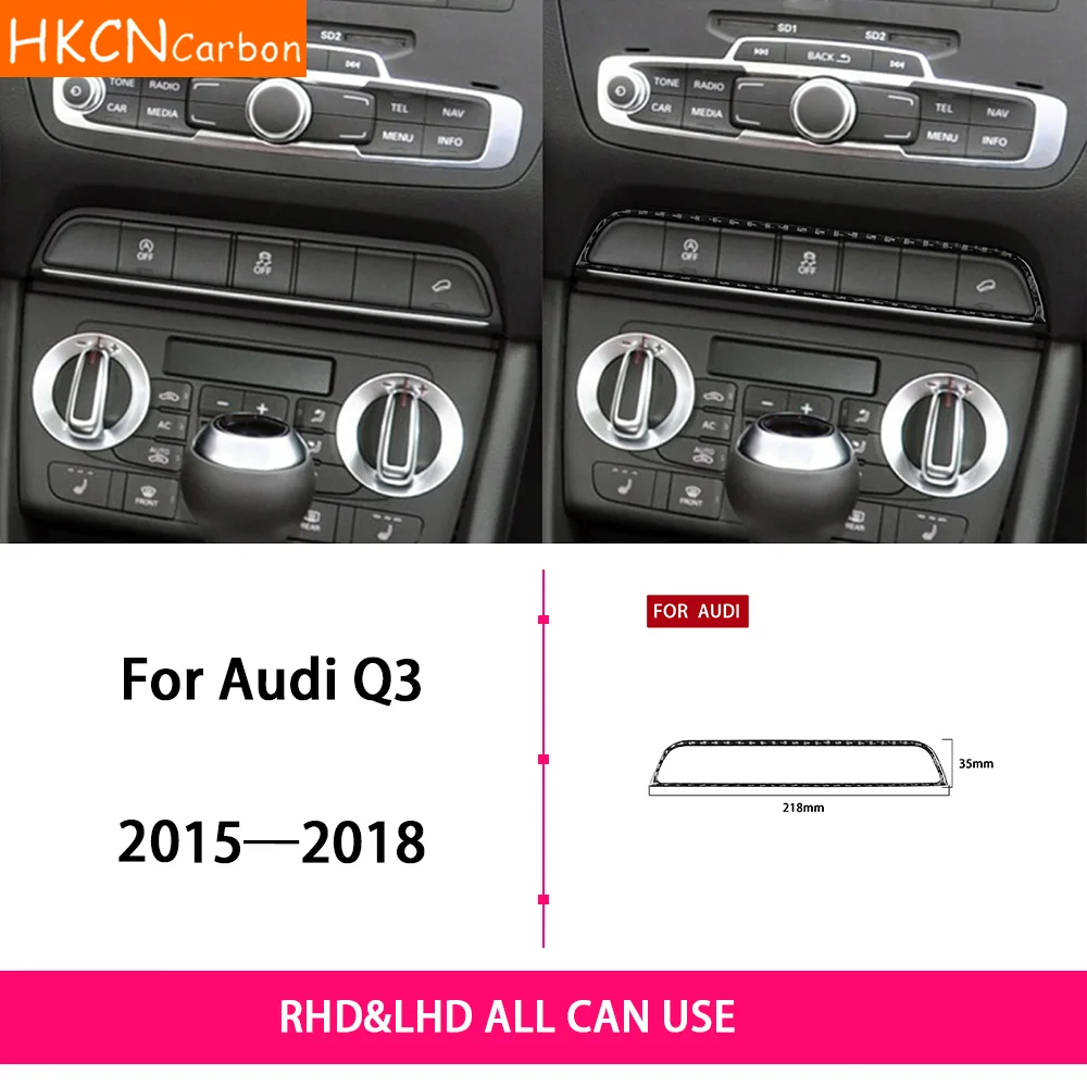 

Для Audi Q3 2015-2018 автомобильные аксессуары Carbon Fiebr центральное радио CD нижняя кнопка рамка Painl крышка отделка наклейка модификация
