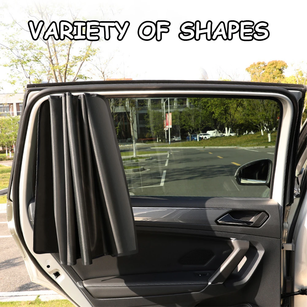 ผ้าม่านแม่เหล็ก2ชิ้น/เซ็ตสำหรับติดผ้าม่านหน้าต่างข้างรถกันแสงแดดสะท้อนแสงหน้าต่างด้านหน้า/ด้านหลังสำหรับฤดูร้อน