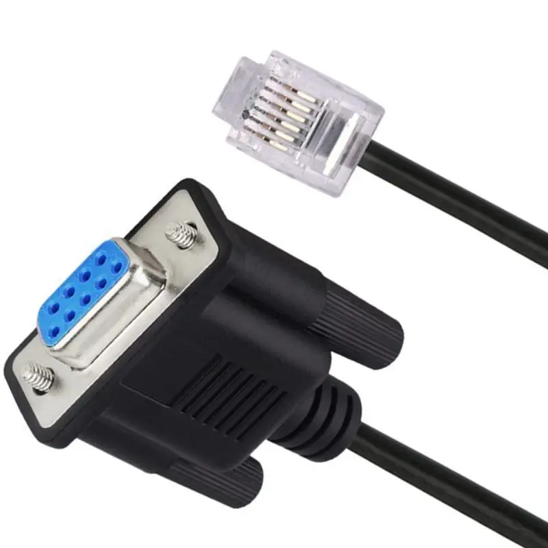 RS232 DB9 Pin Female To RJ11 RJ12 6P6C LAN Serial Console Connection Cable 1.8m