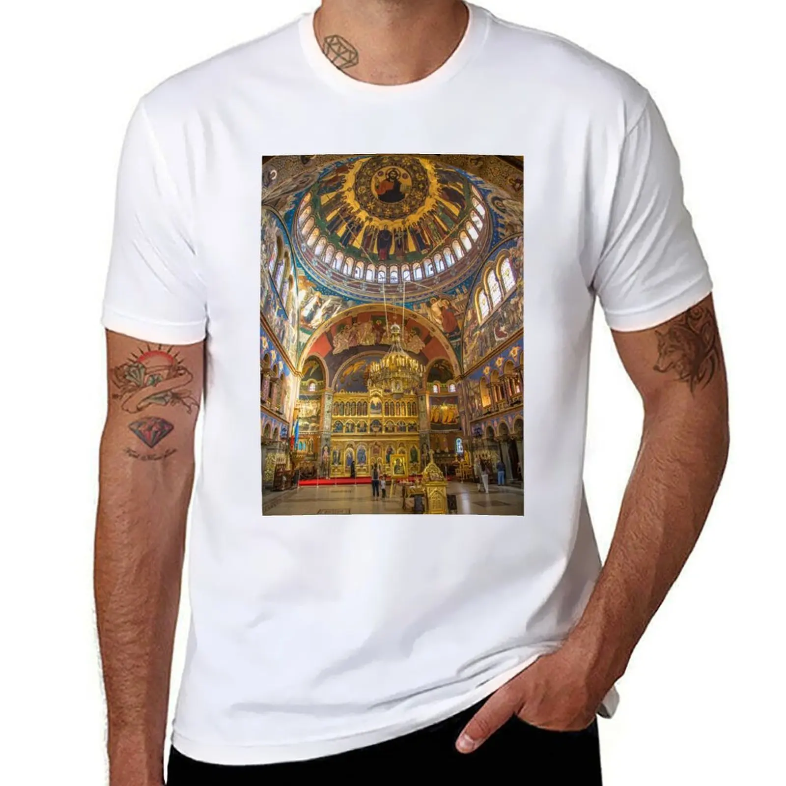 

Romania. Transylvania. Sibiu. Orthodox Cathedral. Interior. T-Shirt graphic t shirts for man anime t shirts oversize T-Shirt