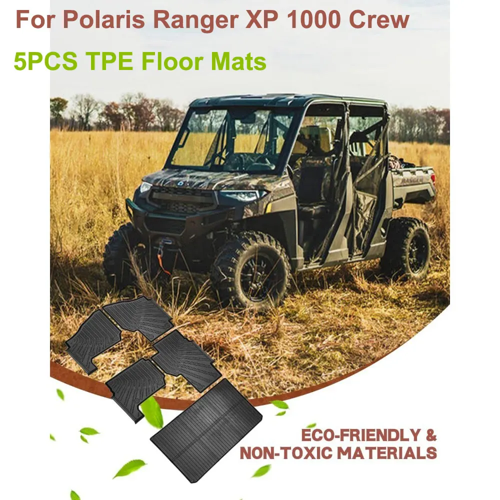 

Floor Mats For Polaris Ranger XP Crew 1000 2019-2025 6 Seater Front Rear Row Floor Liners Bed Mat Slush Mats ATV UTV Accessories