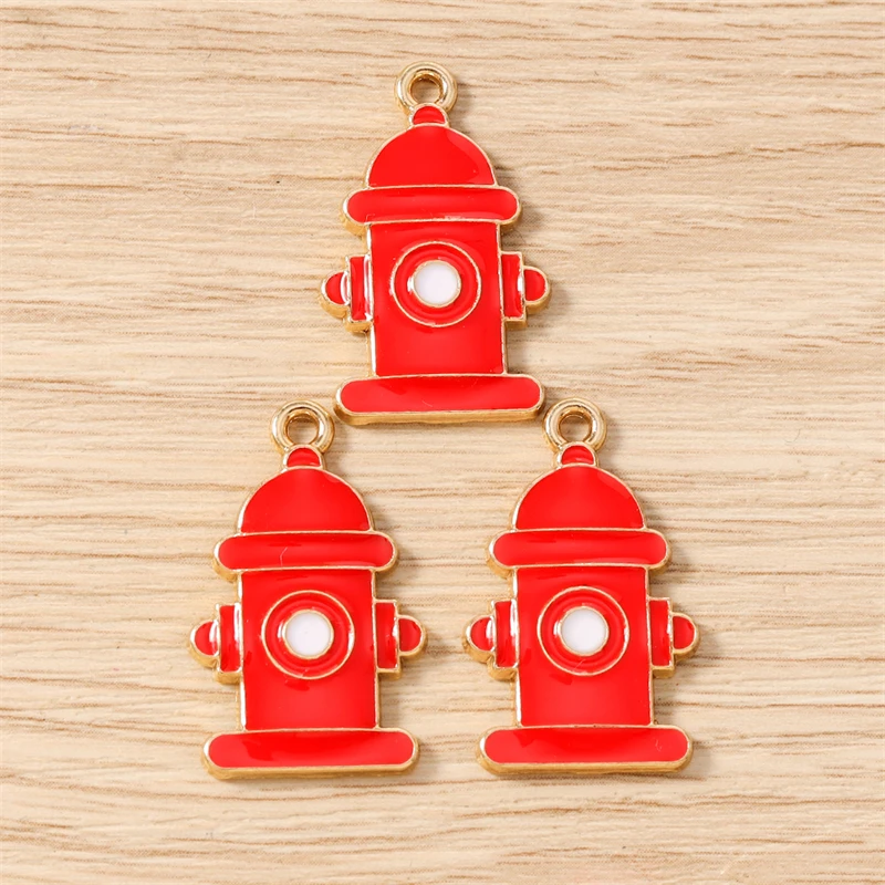 10 Stück Mix Emaille Feuer Thema Feuerwehr Werkzeuge Charms Anhänger für Schmuckherstellung Tropfen Ohrringe Halsketten DIY Handwerk Zubehör – Detail 18