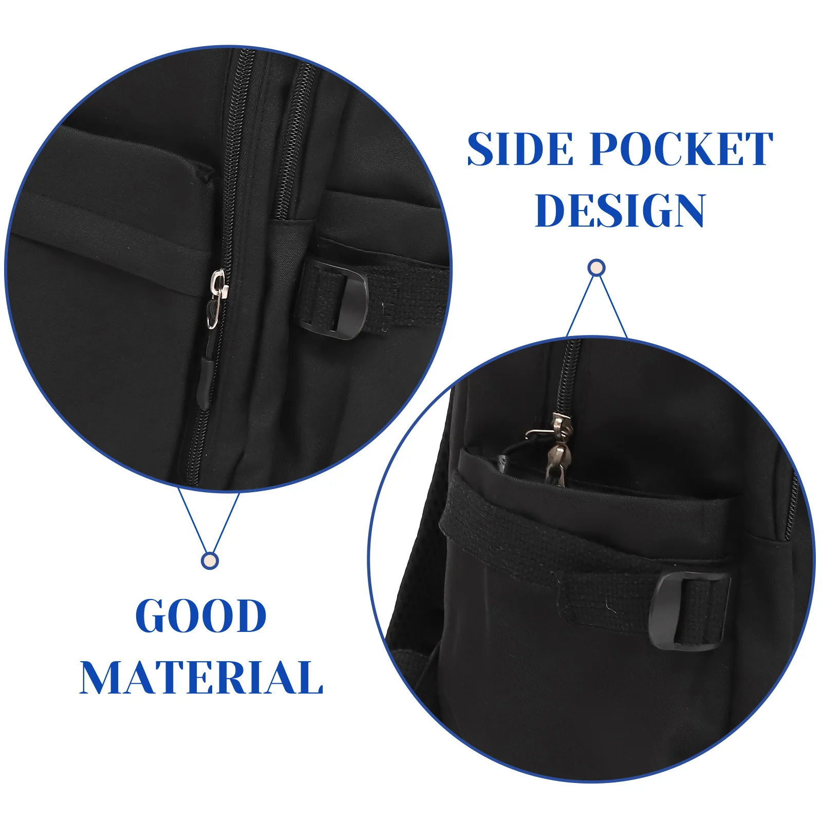 1Pcs Student Backpack Large Capacity Nylon Schoolbag Double Side Pockets Organizer Bag Outdoor Storage Bag for Books Stationery