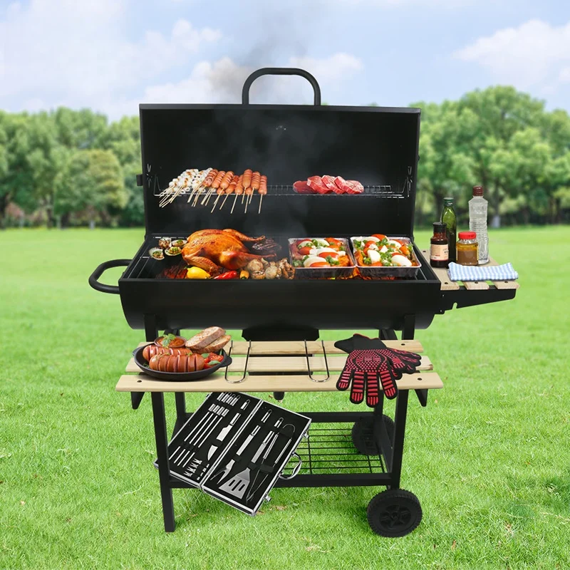 

Commercial Patio Fire Pit Grill Charcoal Barbecue Home Use Smoke-Free Outdoor Grill Picnic Skewer Barbecue Grill