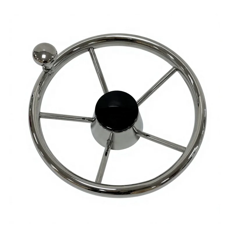 5-Spoke Round Tube Stainless Steel 304 Boat Helm Wheel with Turning Knob