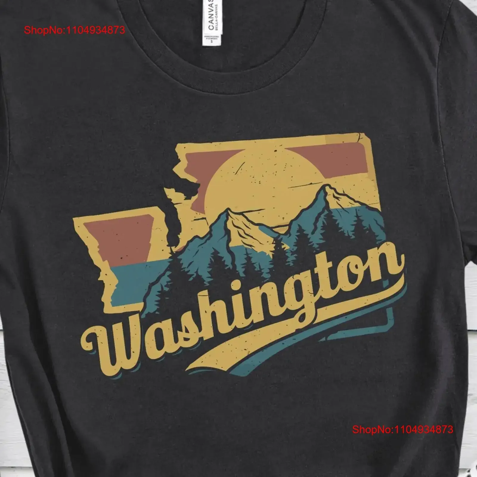 Washington state shirt T Travel Outdoor Hiking Camping Souvenir vintage Washed designer clothes Casual streetwear Slightly Soft