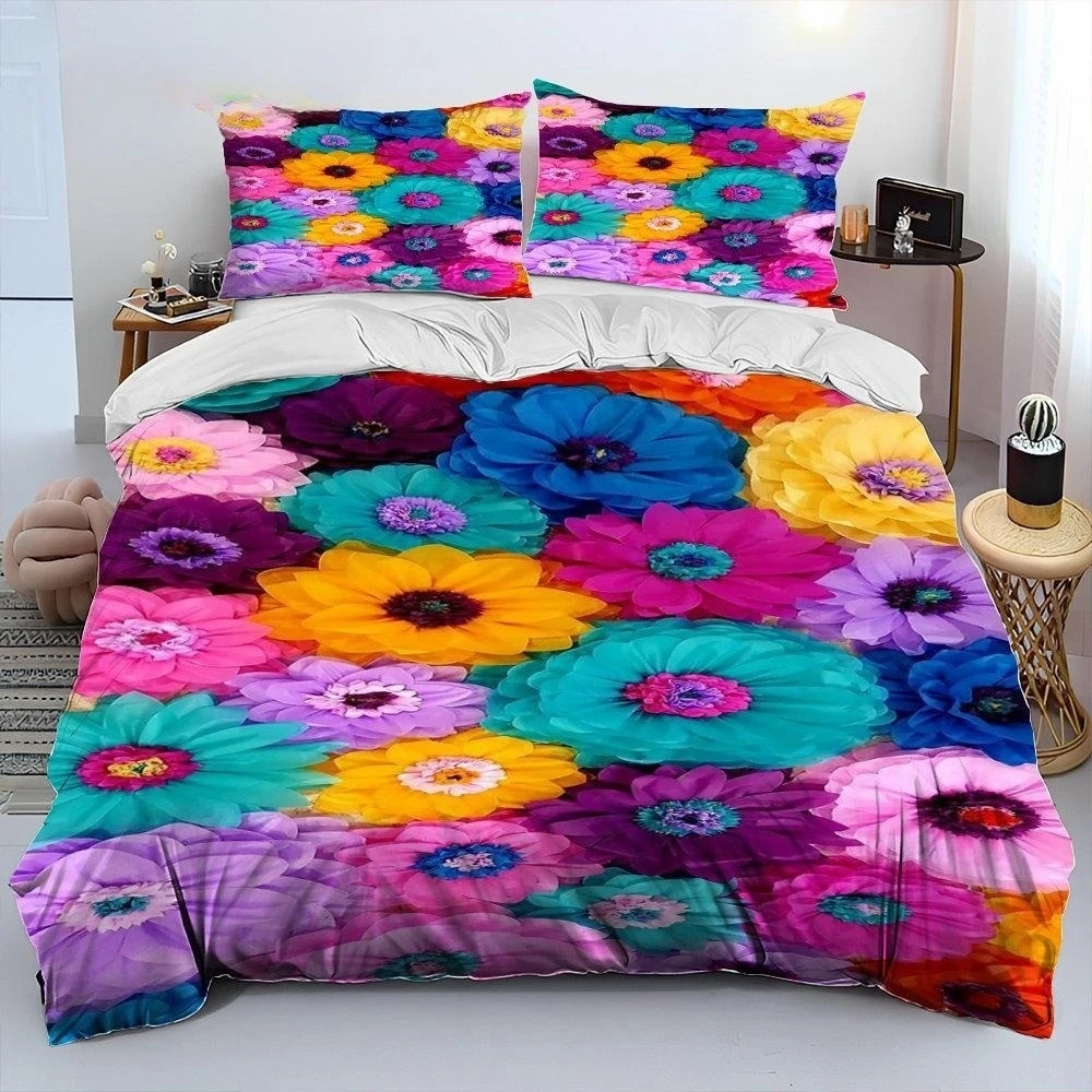 

Nordic Sun Flower Daisy Girl Kids Quilt Durex Twin Full King Size 3Pcs Duvet Cover Bedding Linen Set Bedspread 200x200 240x220