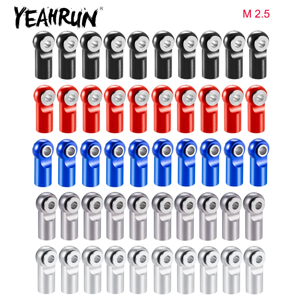 YEAHRUN 10Pcs Metal Alloy M2.5 * 15mm Steering Link Rod Ball Head Joint Ends for RC Car Boat Airplane Helicopter Model Parts