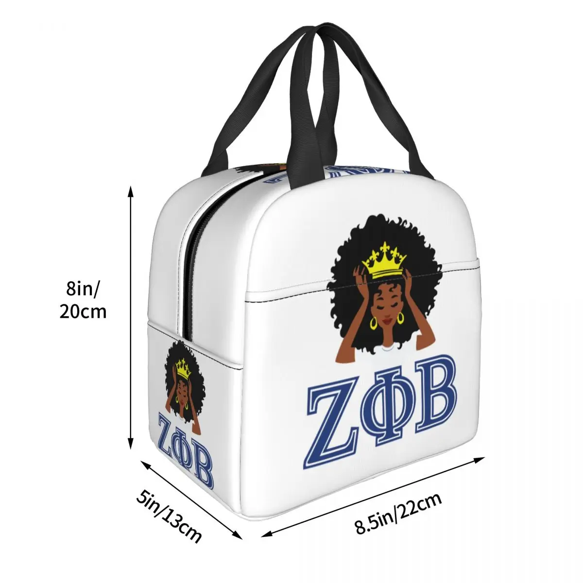 Zeta Phi Beta Lunch Bag for Women Resuable Cooler Thermal Insulated Bento Box Kids School Children Food Picnic Storage Tote