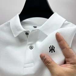 Camisa polo casual de negócios masculina, camiseta manga curta, top confortável com gola flip, alta qualidade, nova moda, verão 2022