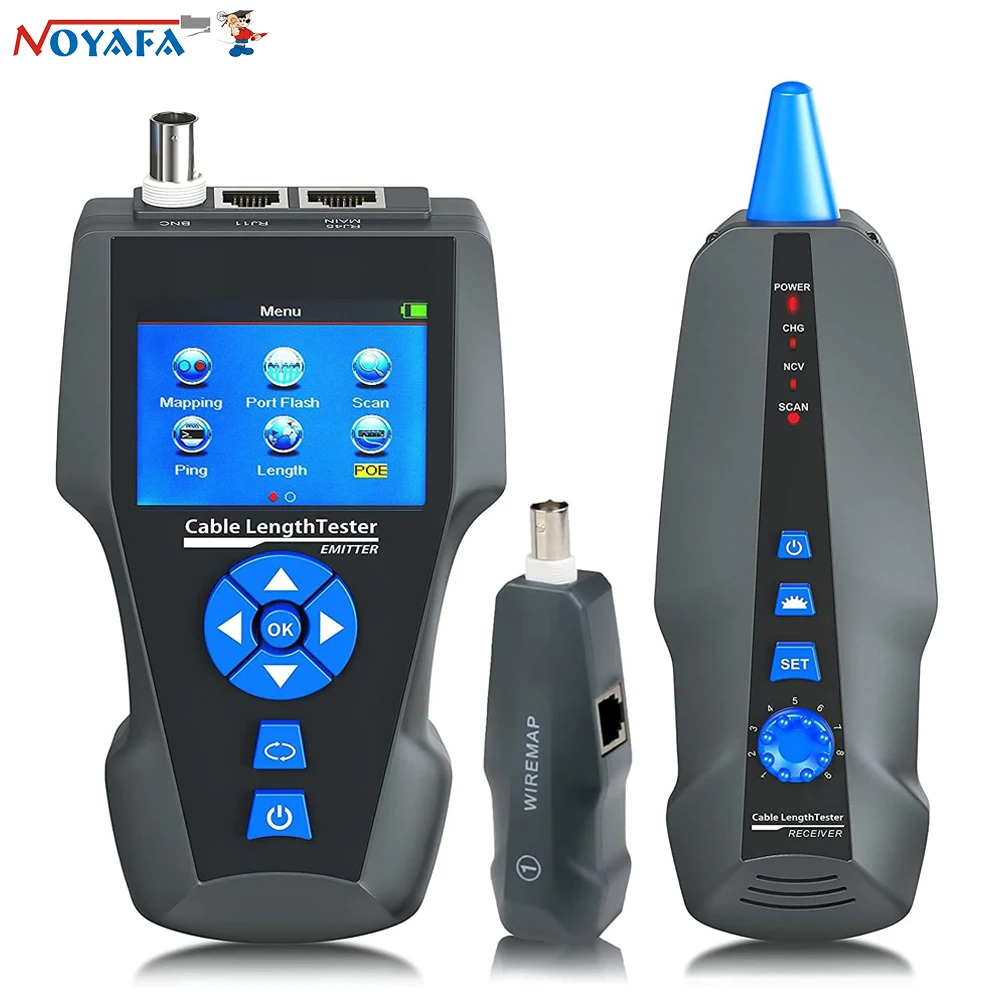 Noyafa NF-8601S Network Cable Tester with PoE/PING Function LCD Display Cable Tracker Measure Length Wiremap Tester Network Tool