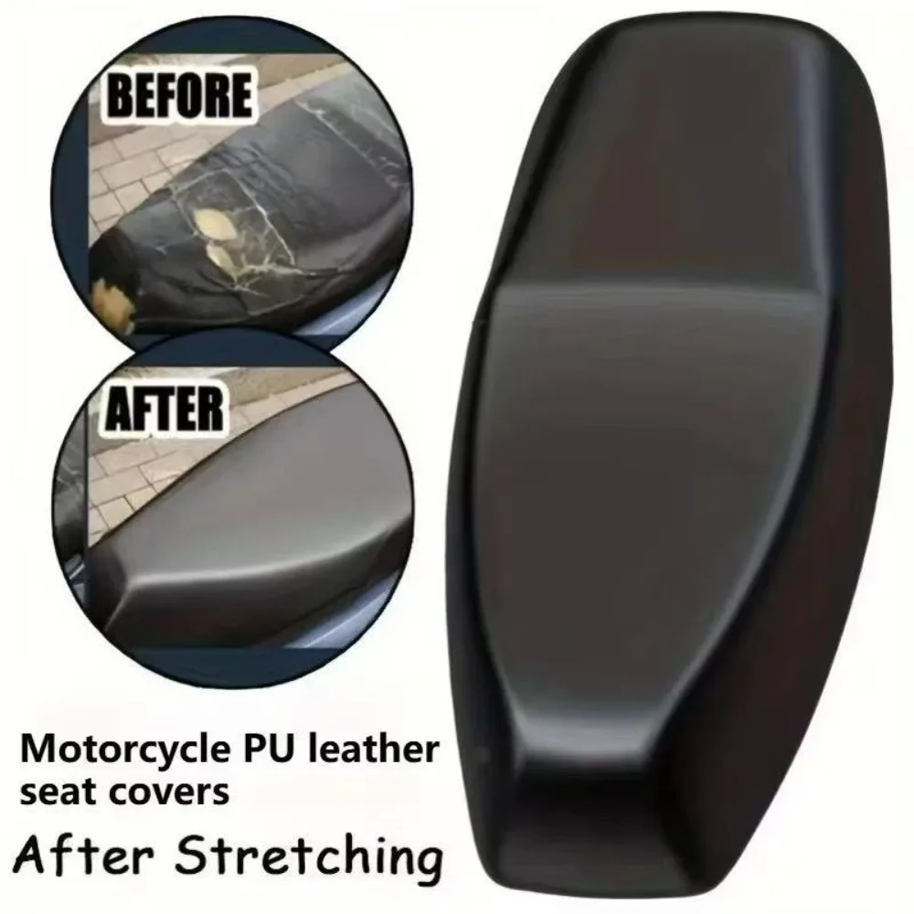 Motorcycle Seat Cover Waterproof Rain Dustproof Motorbike Scooter Cushion Seat for Sun Protection with Stretch Leather Bag