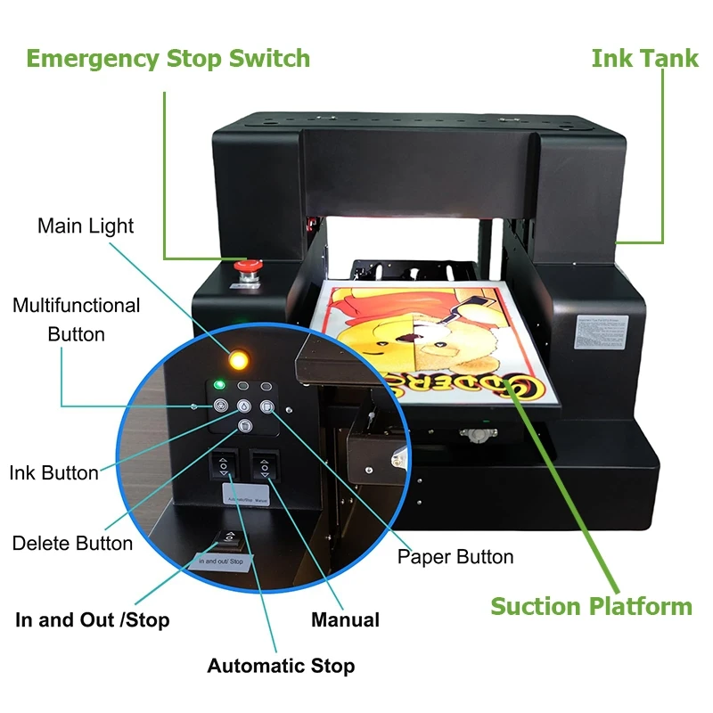 Autoatic A 4 DTG Printing hine T-Shirt Direct to Garent Printer with L 805 Head