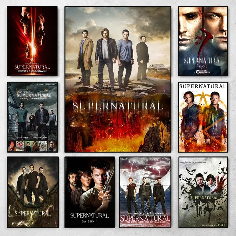 Classic Tv Show Supernatural Movie Posters Character Canvas Painting Fancy Wall Art for Modern Living Room Bar Home Decoration