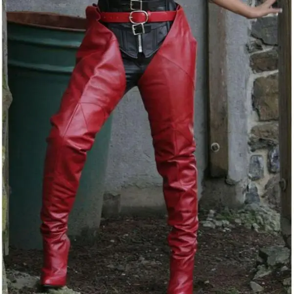 Sexy Stiefel mit spitzer Metallspitze, Schnallenverschluss, Overknee-Design, Stiletto-Absatz, Reißverschluss und großer Größenoption für Damen
