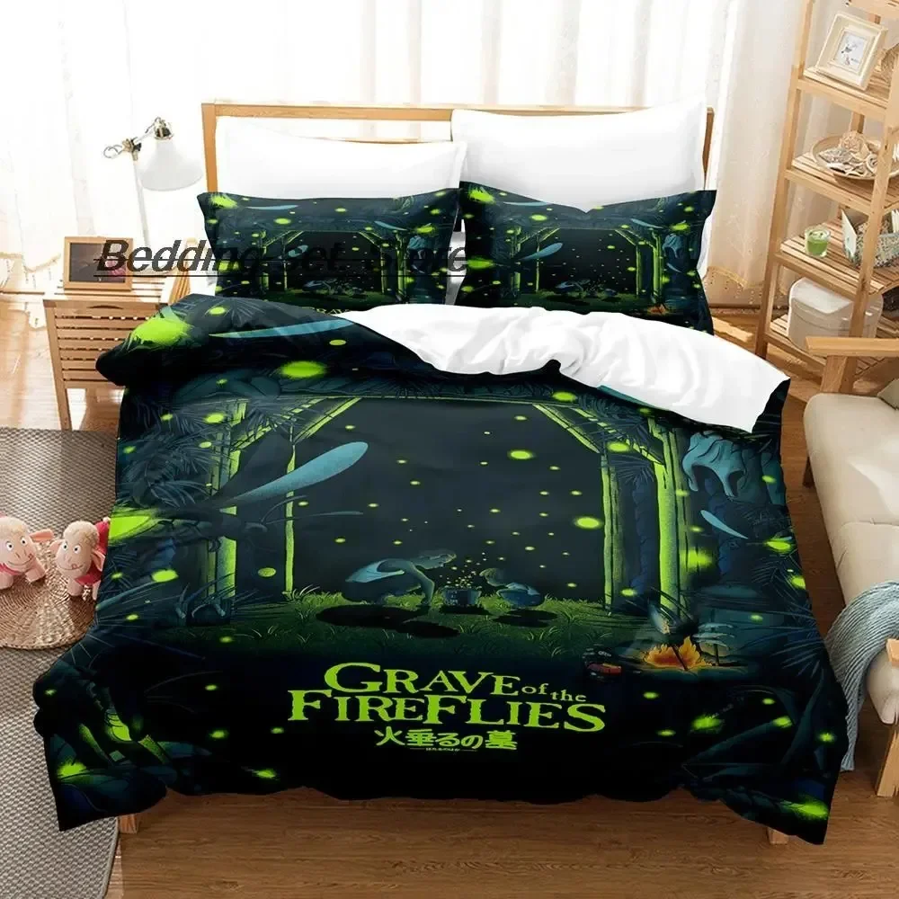 

New The Light Of The Fireflies Forest Bedding Set Single Twin Full Queen King Size Bed Set Aldult Kid Bedroom Duvetcover Sets