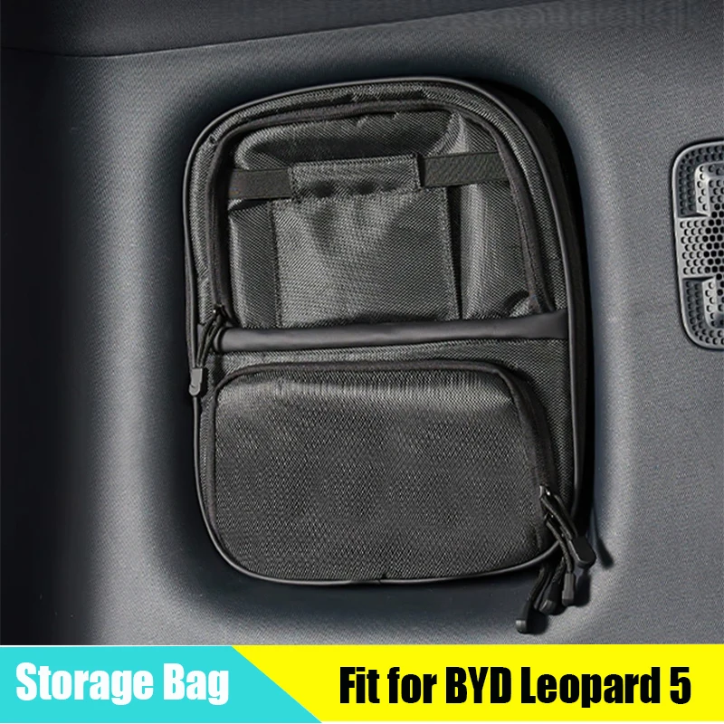 

Rear Trunk Door Side Window Glass Storage Bag Fit for BYD Leopard 5 2023 2024 Expansion Canvas Interior Modification Storage Bag