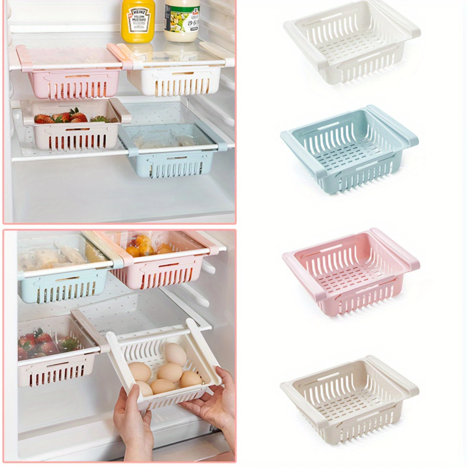 

Refrigerator basket Fresh-keeping retractable egg tray Refrigerator box Refrigerator Container store Mason jar plastic lid Jar