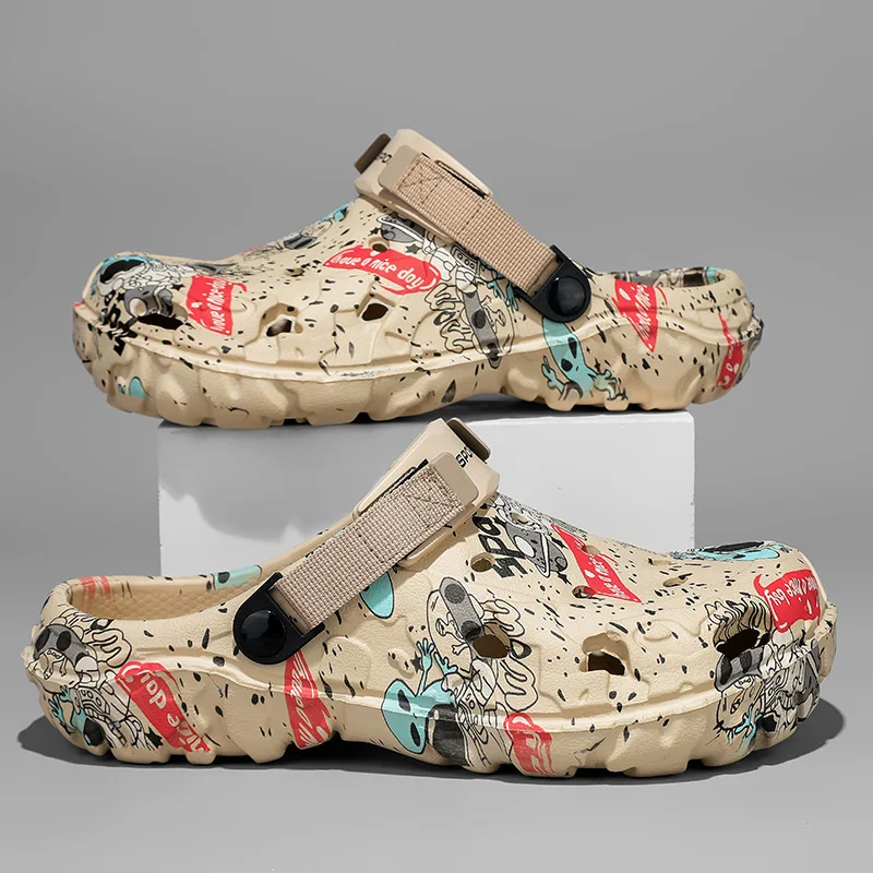 

Summer Men's Clogs Rubber Sandals Man Home Garden Shoes Beach Slippers Men Big Size 47 48 Comfortable Soft Bottom Lightweight
