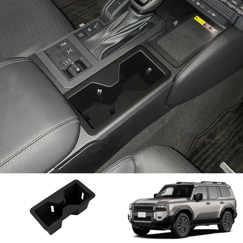 Car Center Console Silicone Water Cup Holder Insert Interior Accessories For Toyota Prado LC250 2023+