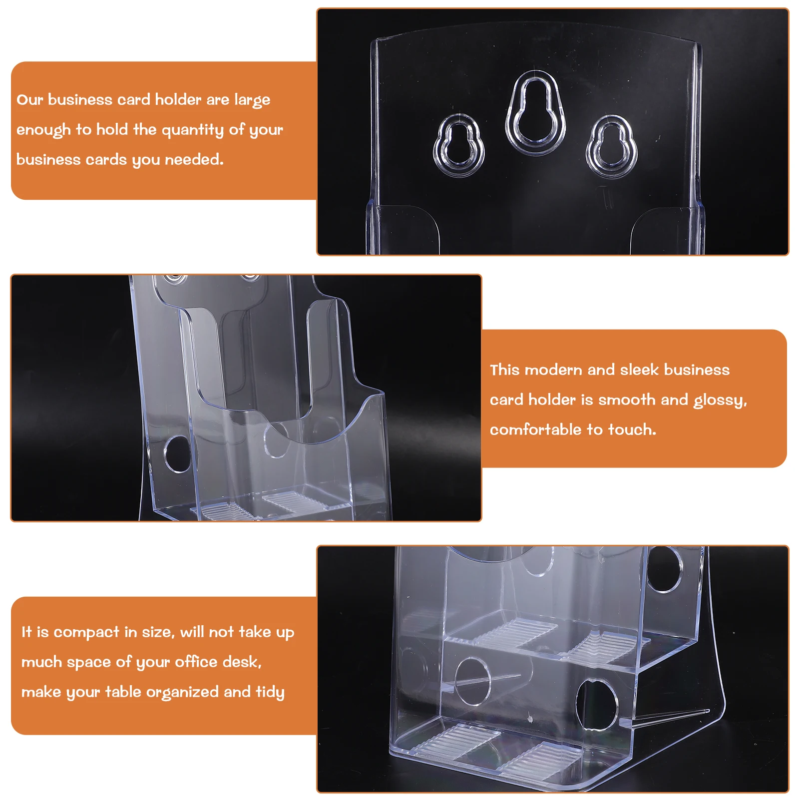 

Business Card A6 2 Layers 3mm Clear Plastic Name Card Plastic Holder St Display Rack Desk ganizer Storage