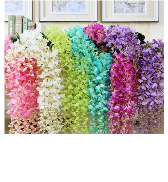 

30lots Artificial Ivy Flowers Silk Flower Wisteria Vine Flower Rattan For Wedding Centerpieces Decorations Bouquet Garland Home