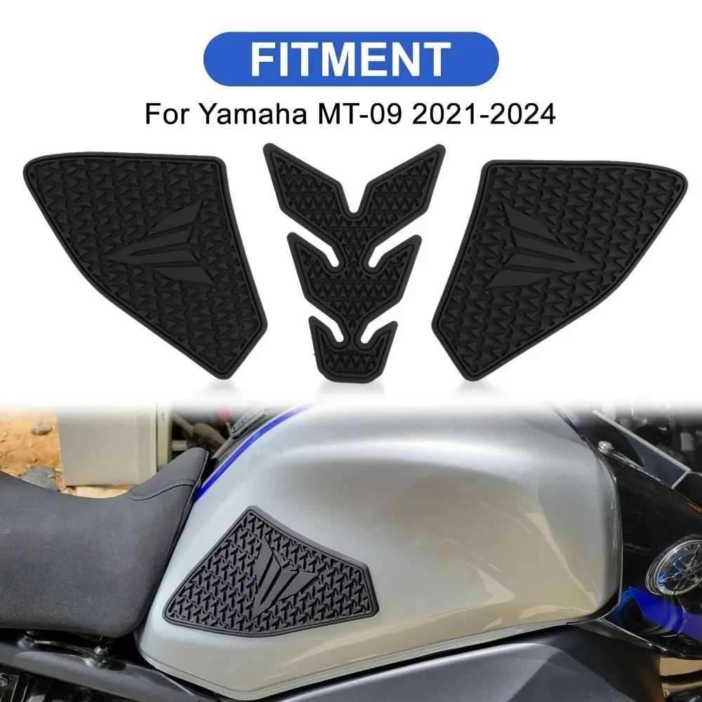 Motorcycle Non-slip Side Fuel Tank Pad Traction Pads Protector Stickers Gas Decal Knee Grip Gripper for YAMAHA MT-09 2021-2024