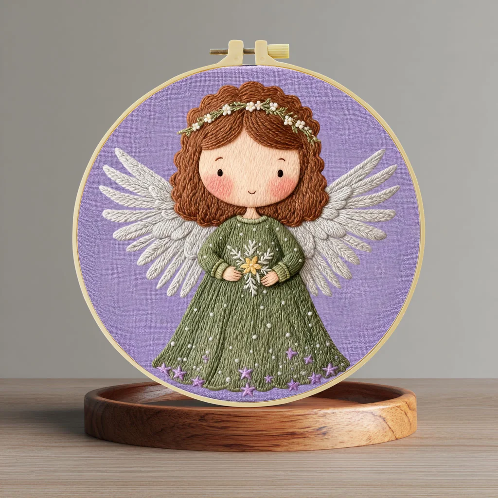 

Набор для вышивания крестиком «Девочка-ангел» (20x20 см/15x15 см), 1 шт., для начинающих, для подарка