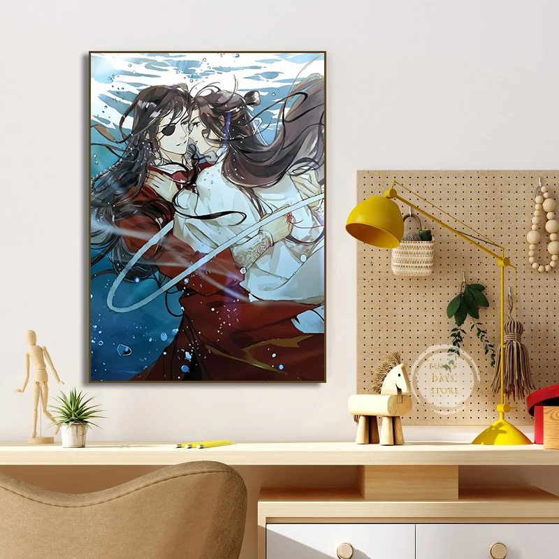 Chinese Anime Tian Guan Ci Fu Posters Heaven Official Blessing Xie Lian Huacheng Canvas Painting Wall Art Home Decor Gift