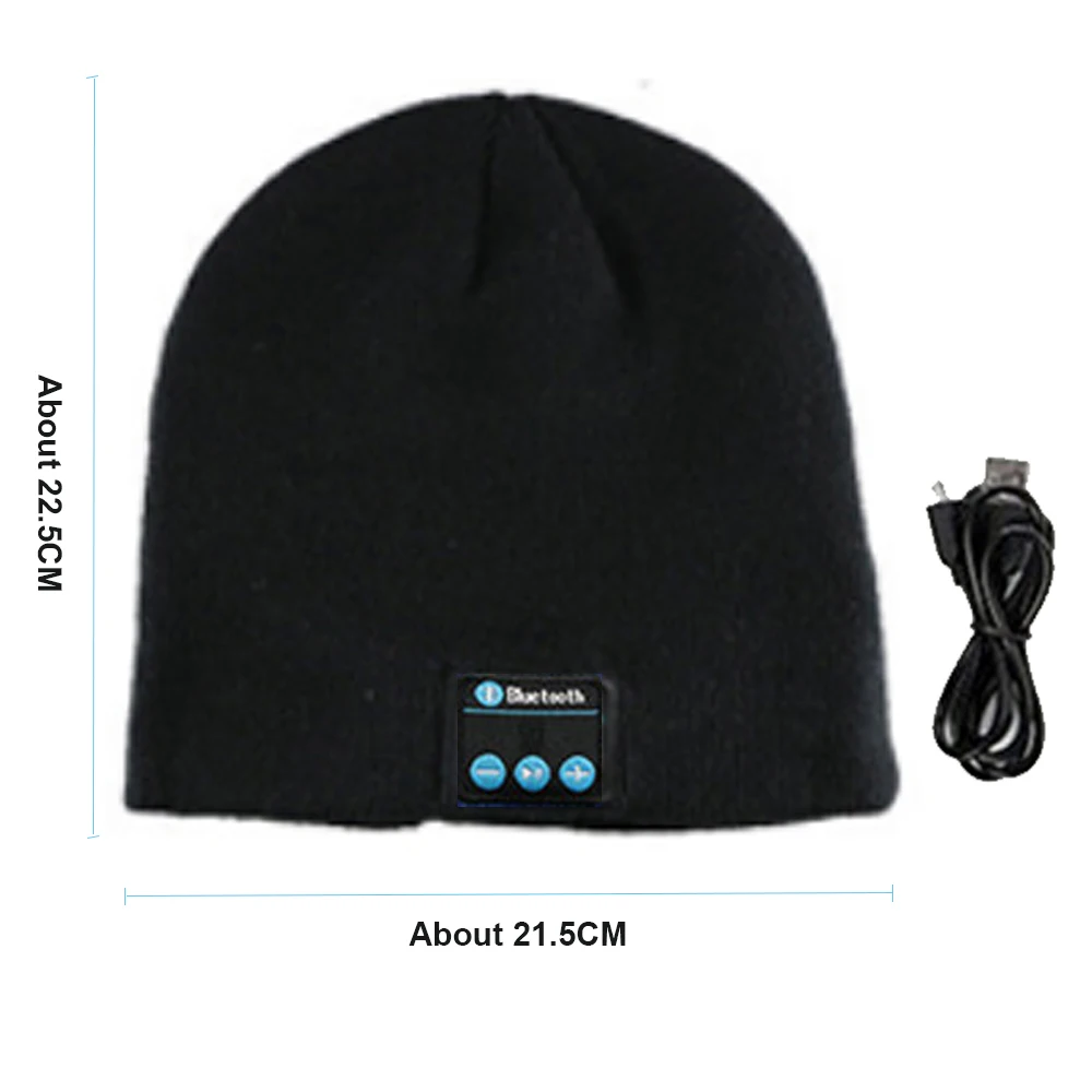 Bluetooth-compatible Earphone Music Hat Winter Wireless Headphone Cap Headset Mic Outdoor Cycling Hiking Knitted Hat