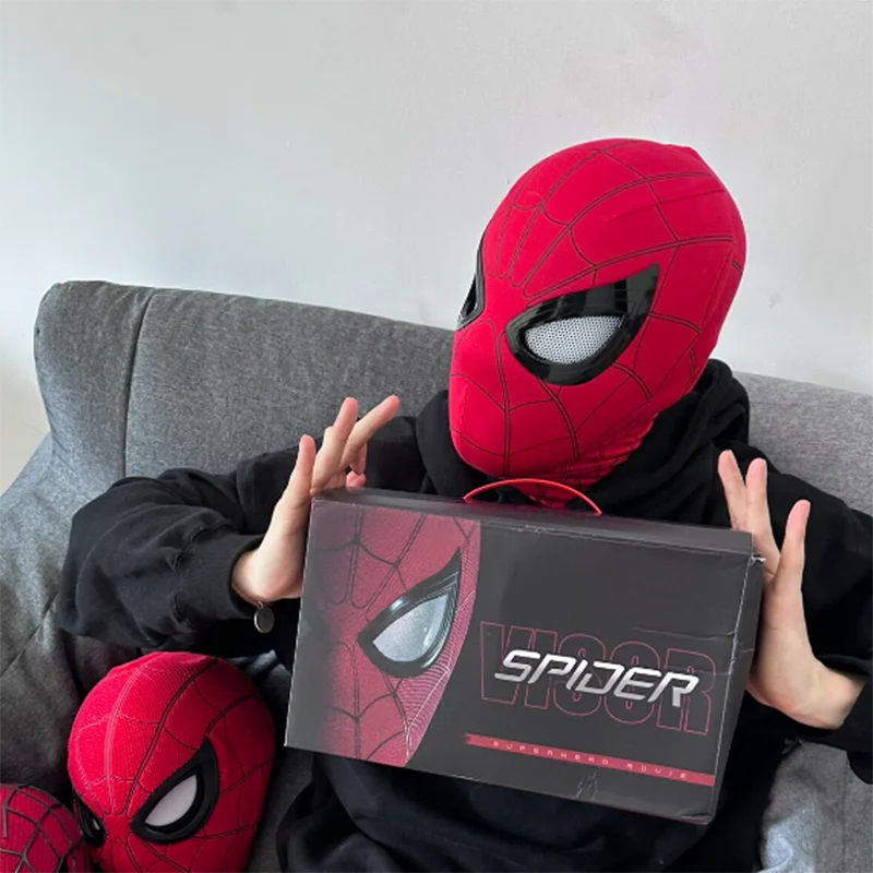 Electronic Mask Spider Man Mascara Spiderman Headgear Mask Cosplay Moving Eyes 1:1 Remote Control Elastic Toys Adults Kids Gift - view 6