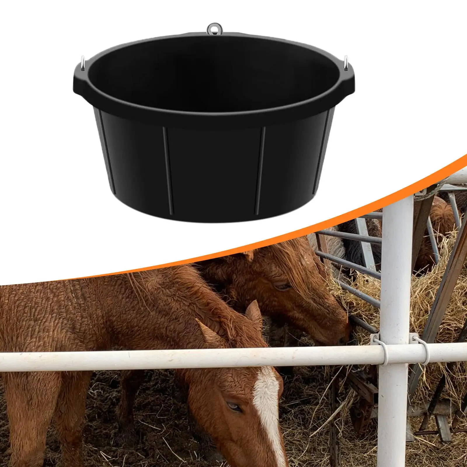 Multifunctional Horse Feed Bucket Rubber Pan Animal Feeder Water Bowl for Farm Dogs Goats Pigs Chickens