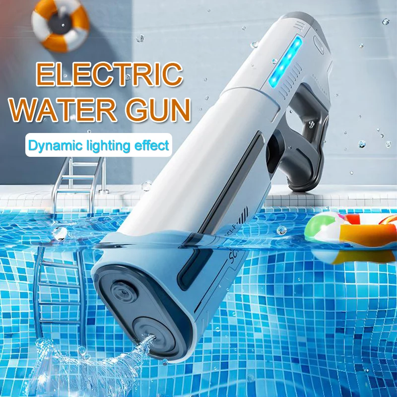Children Fully Automatic Water Gun Storage Gun Large Capacity Electric Water Absorbing Toy Gun Summer Outdoor Water Toy Gift