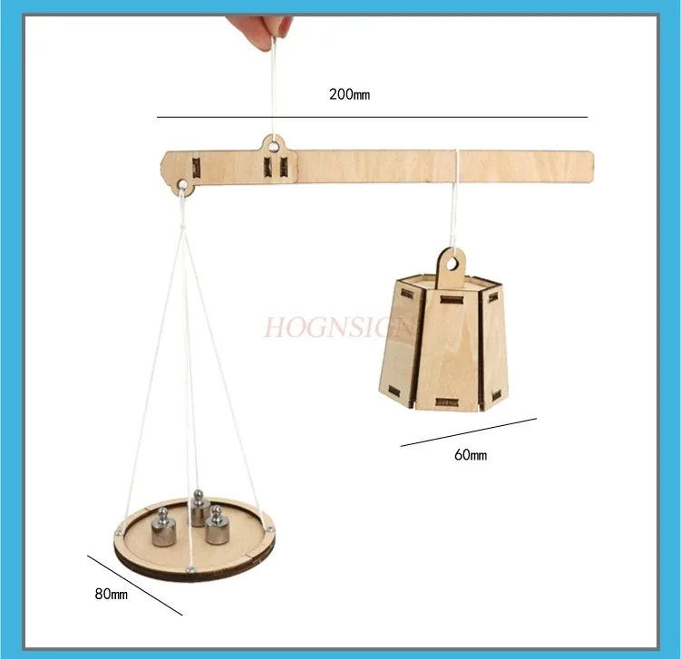 Toy diy technology small production science experiment hand-assembled model children's wooden wooden scales primary school