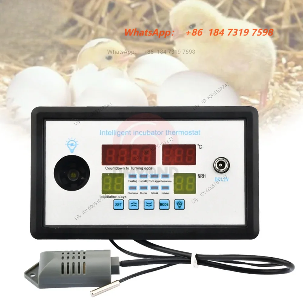 W9005 Egg Controller Incubator, Multifunction Automatic Temperature Humidity Control AC110-220V / DC 12V Thermostat Incubation