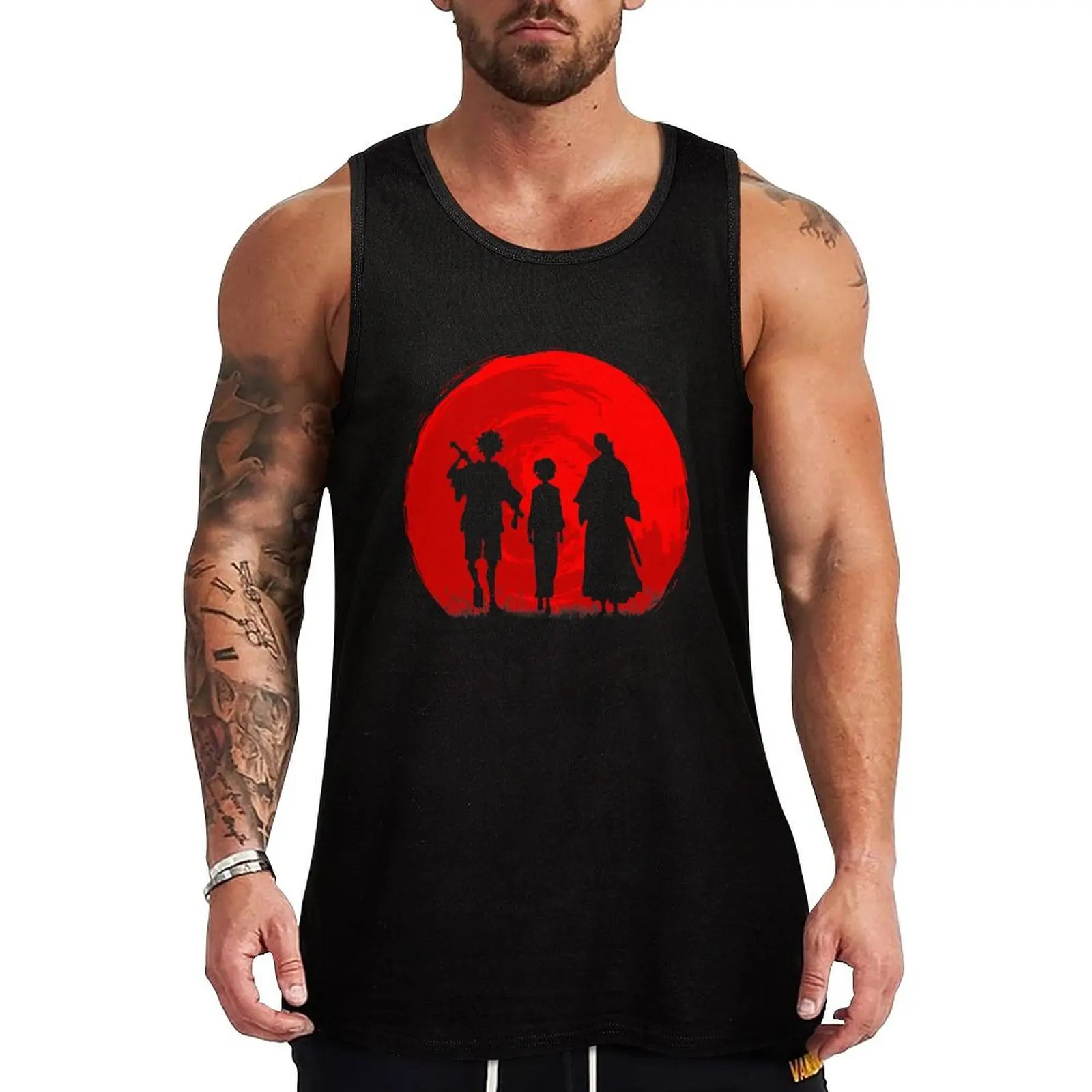 Samurai sunset Tank Top Gym man sleeveless shirt man