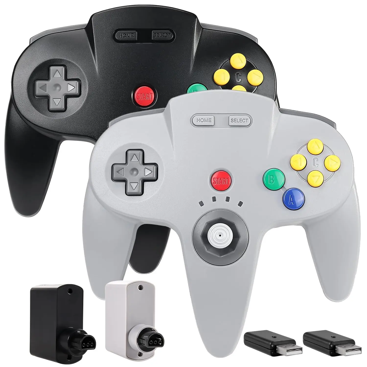 Controlador on-line de switch n64 sem fio de 2.4ghz, receptor n64 e usb, compatível com windows pc ios mac raspberry pi, n64/switch 1/2