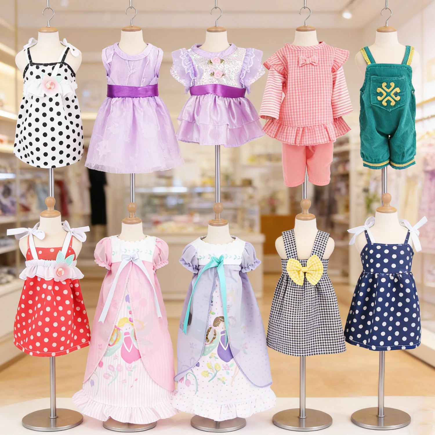 30-35cm Baby Girl Doll Clothes Bowknot Flower Princess Dress For 14-inch American Black Dolls For Nancy,Lisa,Paola Reina Dolls