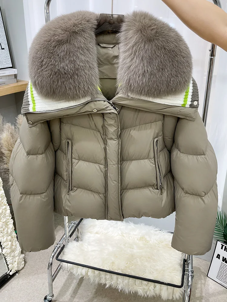 

New Fashion Winter Warm Women 90% Goose Down Jacket Natural Fox Fur Collar Thick Coat Luxury Outwear Coat Puffer Jacket