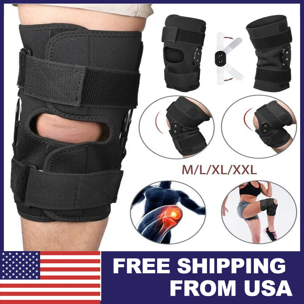 Knee Brace Hinged Compression Sleeve Joint Support Sport Patella Stabilizer Wrap