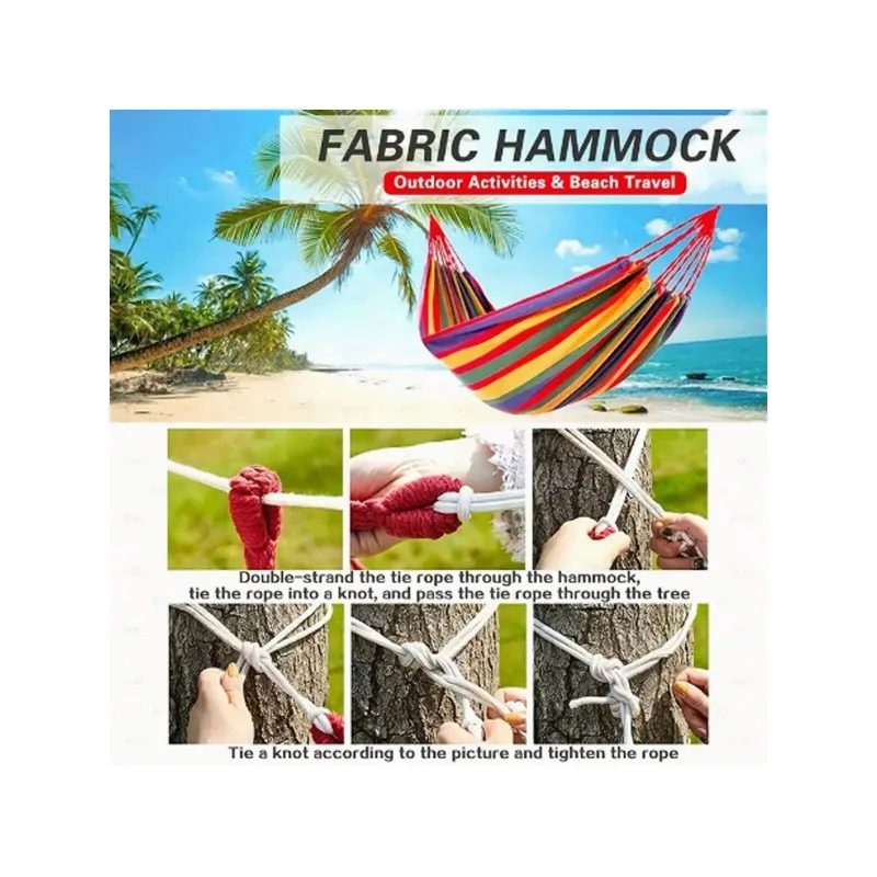 1pc Portable Camping Hammock With Carrying Bag And Tree Straps - Supports Up To 330lbs, Anti-Roll Design For Comfortable Sleep image 6