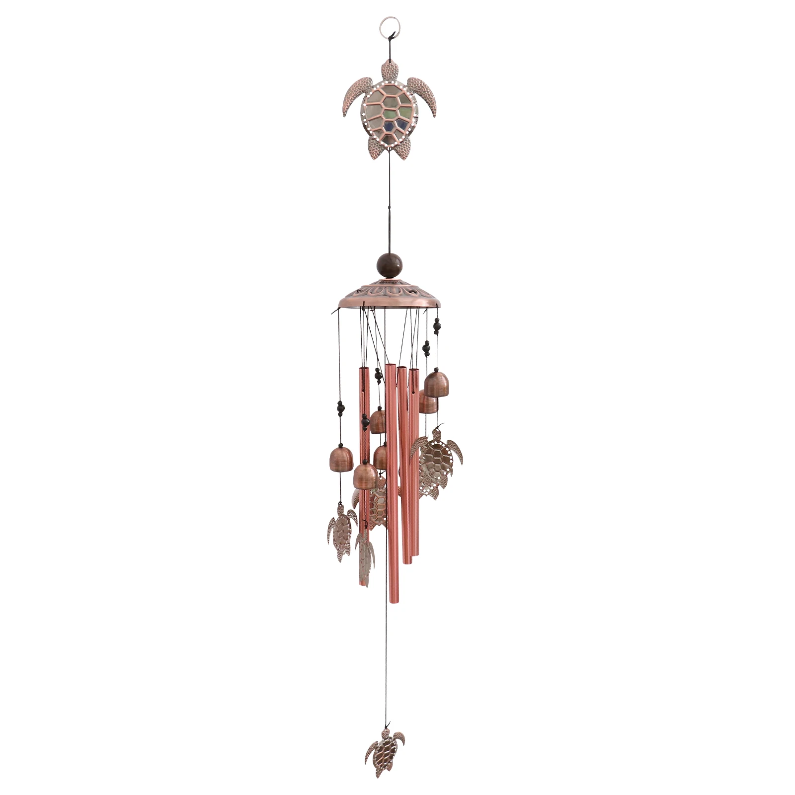 

Metal Wind Chimes Hanging nament Decor Retro Turtle Bell Brown for Outdoor Garden Terrace Home Decorative Accessories