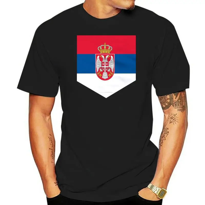 2022 Summer Hot Sale Vintage Print Pocket Serbia and Montenegro Flag Tshirt Mens  T Shirt Tee